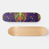 Psychedelic Mirror Symmetrie Abstrakte Kunst Skateboard (Horizontal)