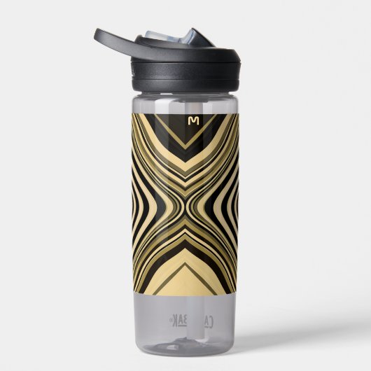 Psychedelic Monogram Swirl Groovy Fraktal Art Trinkflasche (Rechts)