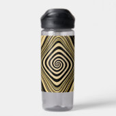 Psychedelic Monogram Swirl Groovy Fraktal Art Trinkflasche (Rückseite)