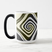 Psychedelic Monogram Swirl Groovy Fraktal Art Verwandlungstasse (Links)