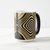 Psychedelic Monogram Swirl Groovy Fraktal Art Verwandlungstasse (VorderseiteRechts)