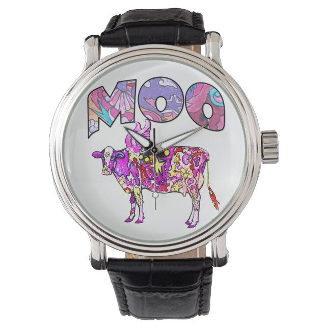 Psychedelic Moo Cow Armbanduhr (Vorderseite)