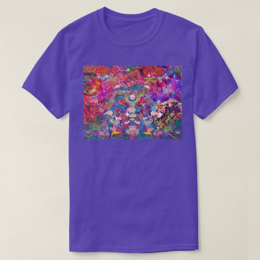 Psychedelic Moody Floral Wallpaper T-Shirt (Design vorne)