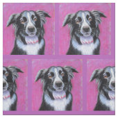Psychedelic Moon Dog Border Collie Fabric Stoff (Muster)