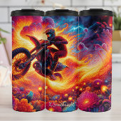 Psychedelic Motocross Rider Art Print Thermosbecher