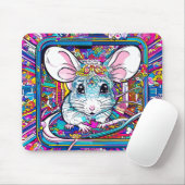 Psychedelic Mouse: A Colorful Journey Mousepad (Mit Mouse)