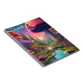 Psychedelic Mushroom Fantasy Spiral Foto Notebook Notizblock (Rechte Seite)