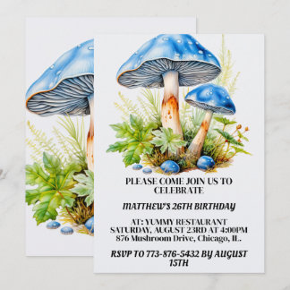 Psychedelic Mushroom Forest Print Geburtstagsparty Einladung