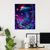 Psychedelic Mushroom House Poster (Heimbüro)