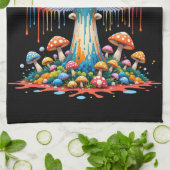 Psychedelic Mushroom Illustration Geschirrtuch (Gefaltet)