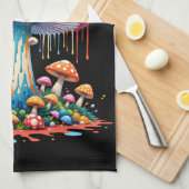 Psychedelic Mushroom Illustration Geschirrtuch (Viertel Falte)