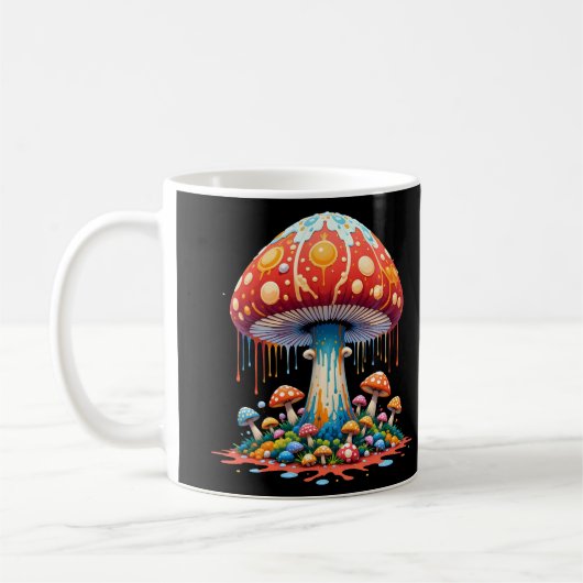 Psychedelic Mushroom Illustration Kaffeetasse (Links)