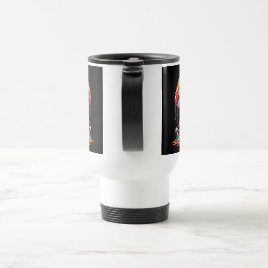 Psychedelic Mushroom Illustration Reisebecher (Henkel)