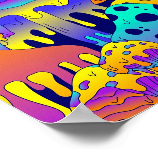 Psychedelic Mushroom Melt Poster (Ecke)