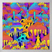 Psychedelic Mushroom Melt Poster (Vorne)