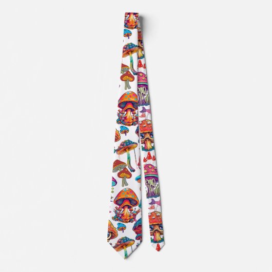 Psychedelic Mushroom Pattern 3D Krawatte (Vorderseite)