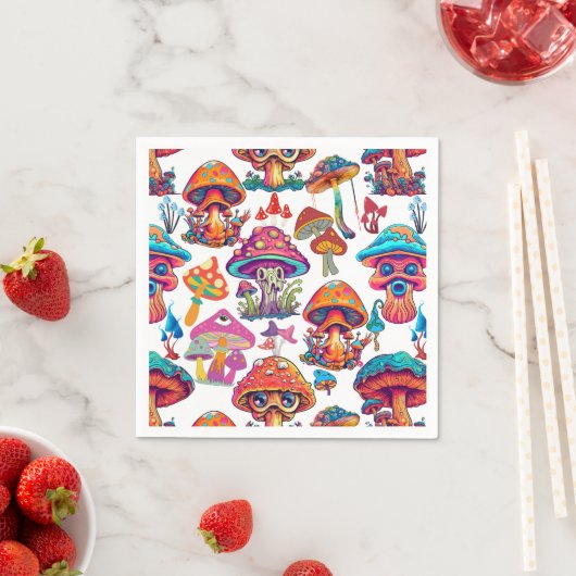 Psychedelic Mushroom Pattern 3D Serviette (Beispiel)