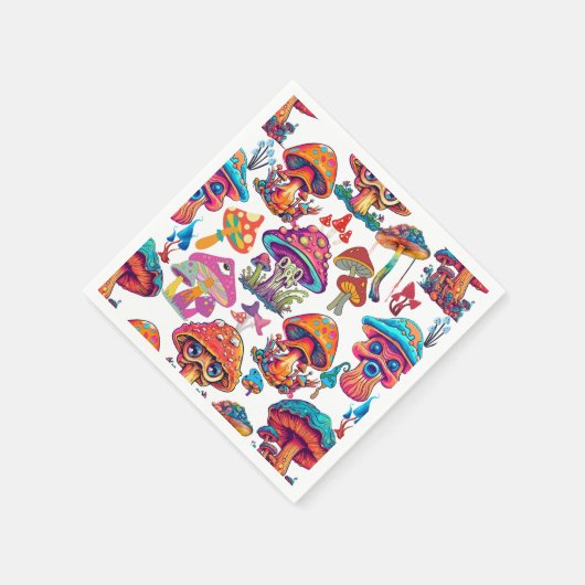 Psychedelic Mushroom Pattern 3D Serviette (Ecke)