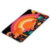 Psychedelic Mushroom Sunset – Retro Fantasy Nature Magnet (Linke Seite)
