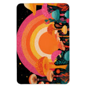 Psychedelic Mushroom Sunset – Retro Fantasy Nature Magnet (Vertikal)