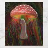PSYCHEDELIC MUSHROOM WEINETIKETT (Einzelnes Label)