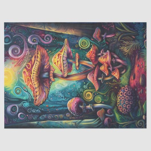 Psychedelic Mushrooms Decoupage Seidenpapier (Vorderseite)