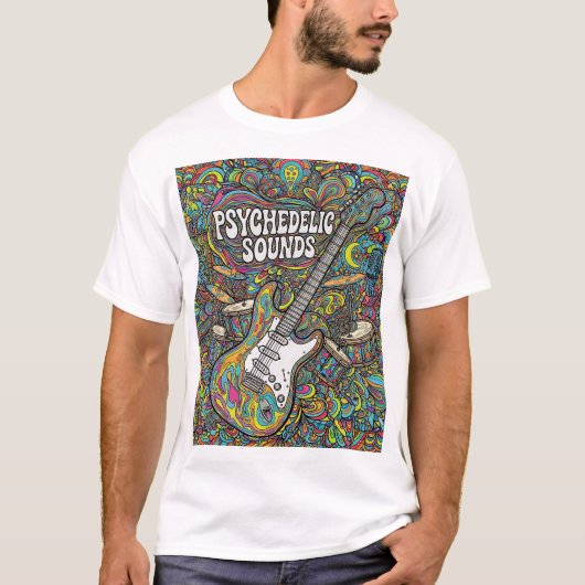 Psychedelic Music Vibes Retro Graphic T - Shirt, T T-Shirt (Vorderseite)