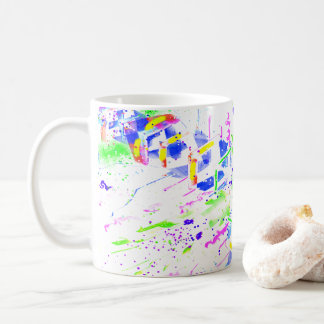 Psychedelic Neon Abstract Kaleidoscope Art  Kaffeetasse
