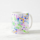 Psychedelic Neon Abstract Kaleidoscope Art  Kaffeetasse (VorderseiteRechts)