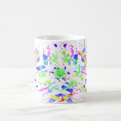 Psychedelic Neon Abstract Kaleidoscope Art  Kaffeetasse (Mittel)