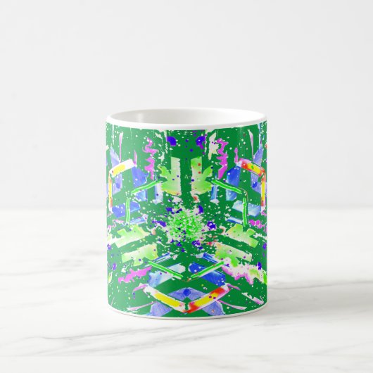 Psychedelic Neon Abstract Kaleidoscope Art  Kaffeetasse (Mittel)