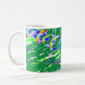 Psychedelic Neon Abstract Kaleidoscope Art Kaffeetasse (Links)
