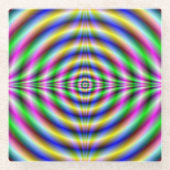 Psychedelic Neon Eye Glasuntersetzer (Vorderseite)