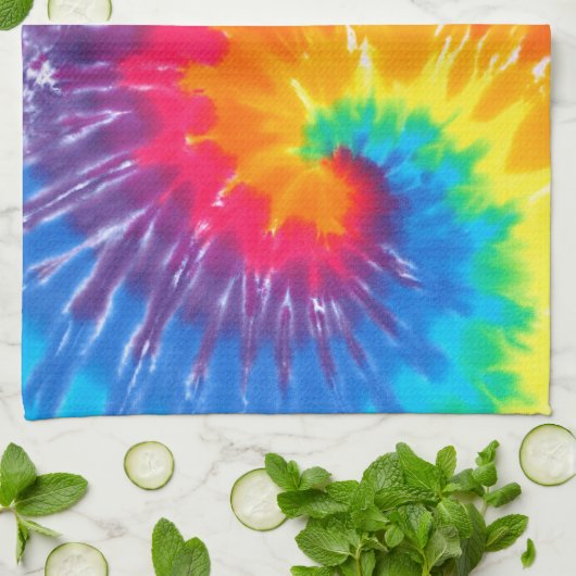 Psychedelic Neon Krawatte Dye Geschirrtuch (Gefaltet)