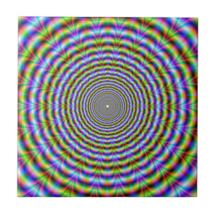 Psychedelic Neon Ripples tile Fliese