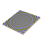 Psychedelic Neon Ripples tile Fliese (Seite)