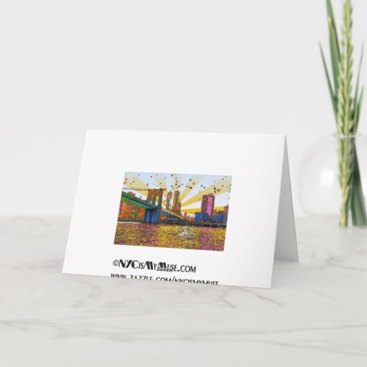 Psychedelic New York City: Brooklyn Bridge, WTC #1 Karte (Rückseite)