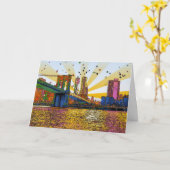 Psychedelic New York City: Brooklyn Bridge, WTC #1 Karte (Gelbe Blume)