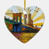 Psychedelic New York City: Brooklyn Bridge, WTC #1 Keramikornament (Vorne)