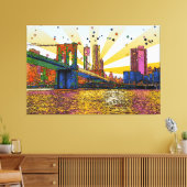 Psychedelic New York City: Brooklyn Bridge, WTC #1 Leinwanddruck (Insitu (Wohnzimmer))