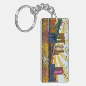 Psychedelic New York City: Brooklyn Bridge, WTC #1 Schlüsselanhänger (Vorderseite links)