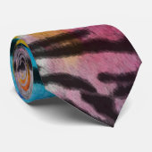 Psychedelic Night Tiger Skin Print Neck Tie Krawatte (Gerollt)