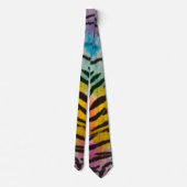 Psychedelic Night Tiger Skin Print Neck Tie Krawatte (Rückseite)