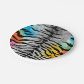 Psychedelic Night Tiger Skin Print Pappteller (Schrägansicht)