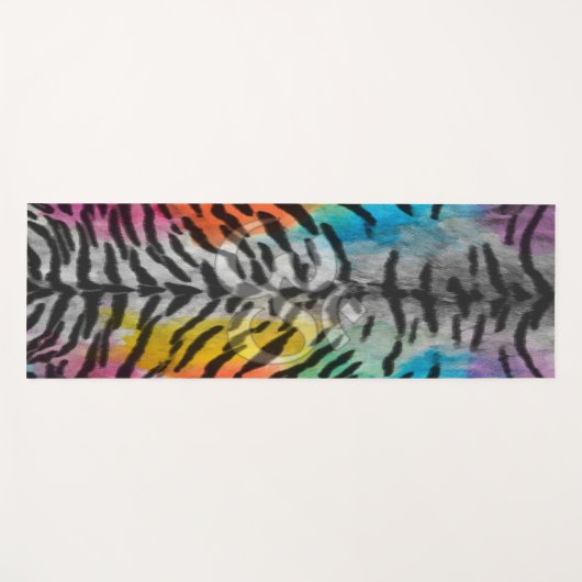 Psychedelic Night Tiger Skin Print Yogamatte (Vorderseite (Horizontal))