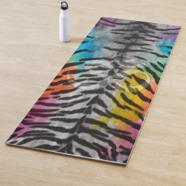 Psychedelic Night Tiger Skin Print Yogamatte