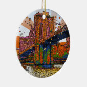 Psychedelic NYC: Brooklyn Bridge #1 Keramik Ornament (Rechts)