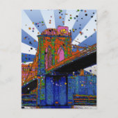 Psychedelic NYC: Brooklyn Bridge #2 Postkarte (Vorderseite)
