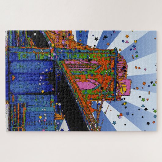 Psychedelic NYC: Brooklyn Bridge #2 Puzzle (Horizontal)