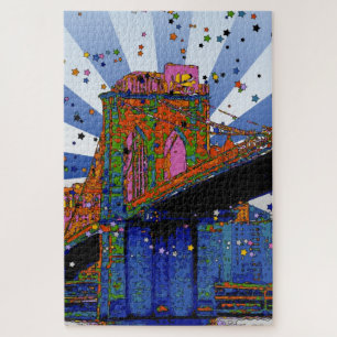 Psychedelic NYC: Brooklyn Bridge #2 Puzzle